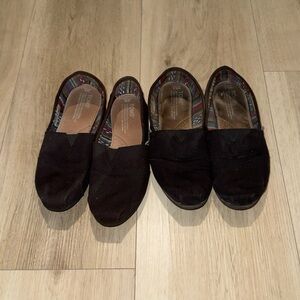 Toms Black Slip-On Shoes with Colorful Lining